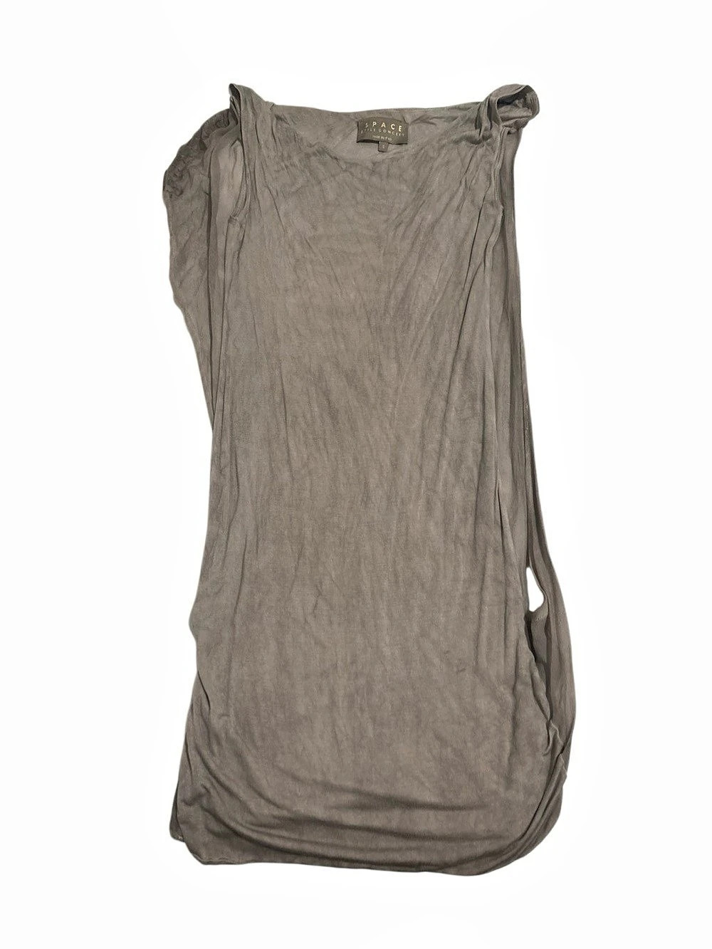Space Style Concept Taupe Micro Modal Silk Dress — Size S, Made in Italy3